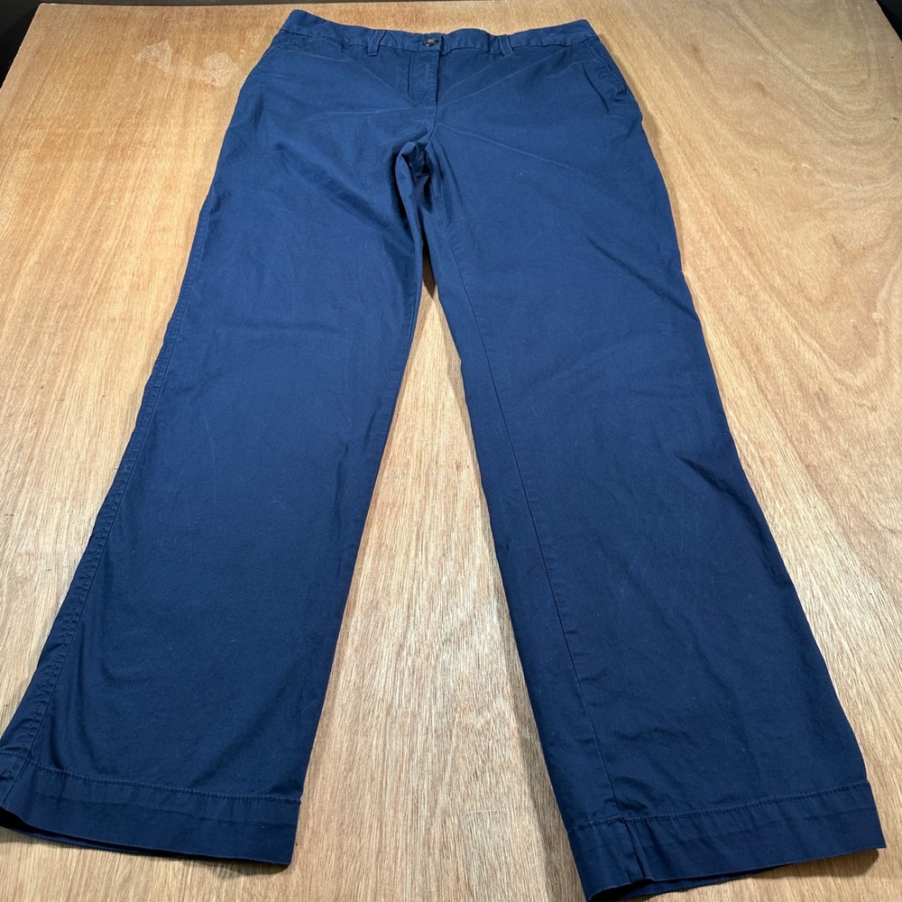 Charter Club Pant Shop Pants Women 12 Blue Straight Leg Cotton Blend Casual